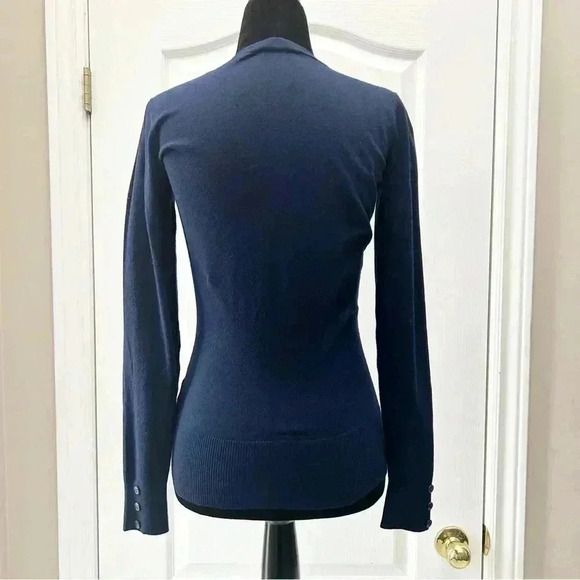 Ricki’s Cardigan V Neck Button Front Fitted Blue Size Small - Picture 15 of 16